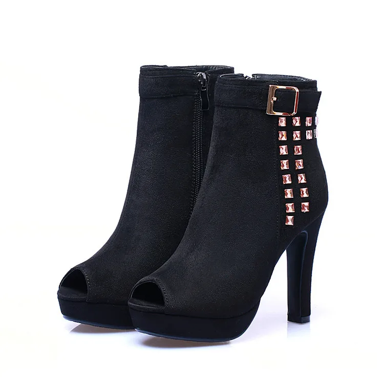 Модные женские ботинки Соблазнительные Ботильоны на каблуке Обувь весну и осень
