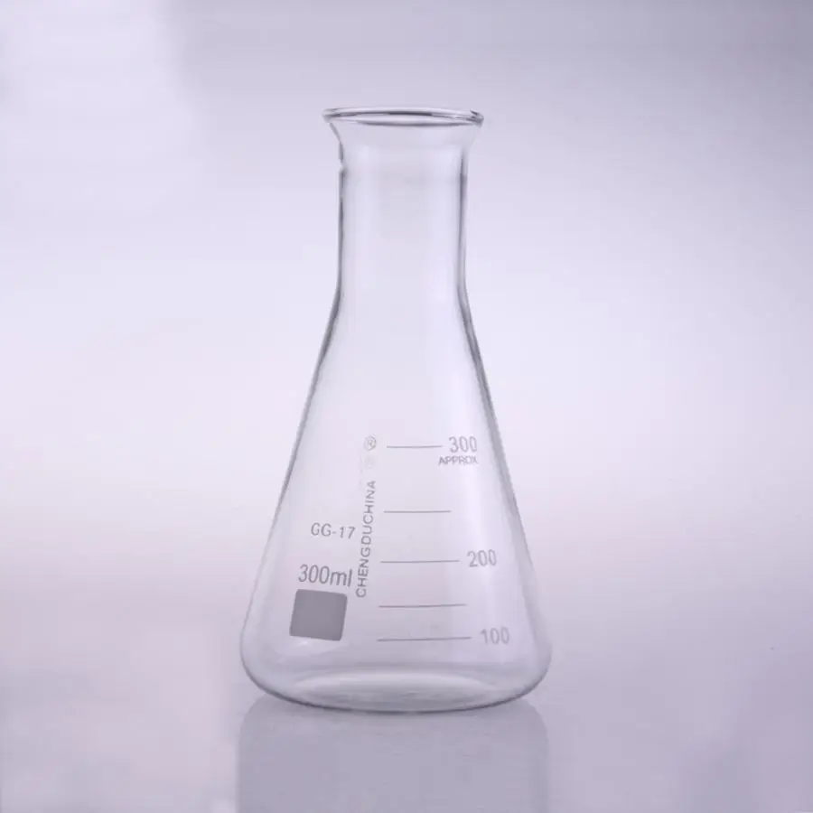 300 мл колокол рот боросиликатное стекло коническая Erlenmeyer колба для химии