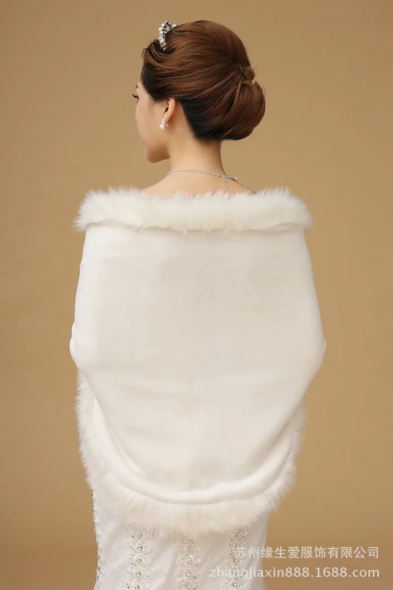 Белая Шаль из искусственного меха вечернее Болеро Свадебная женская накидка