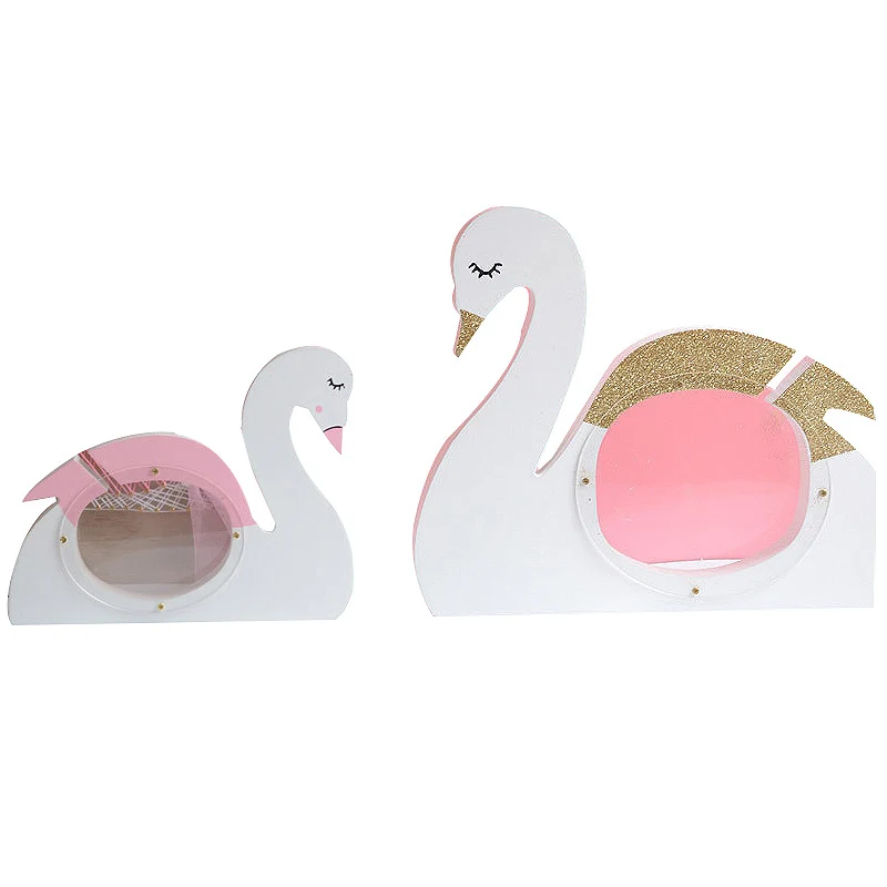 INS деревянные декоративные фигурки Розовый Лебедь копилка для монет декор