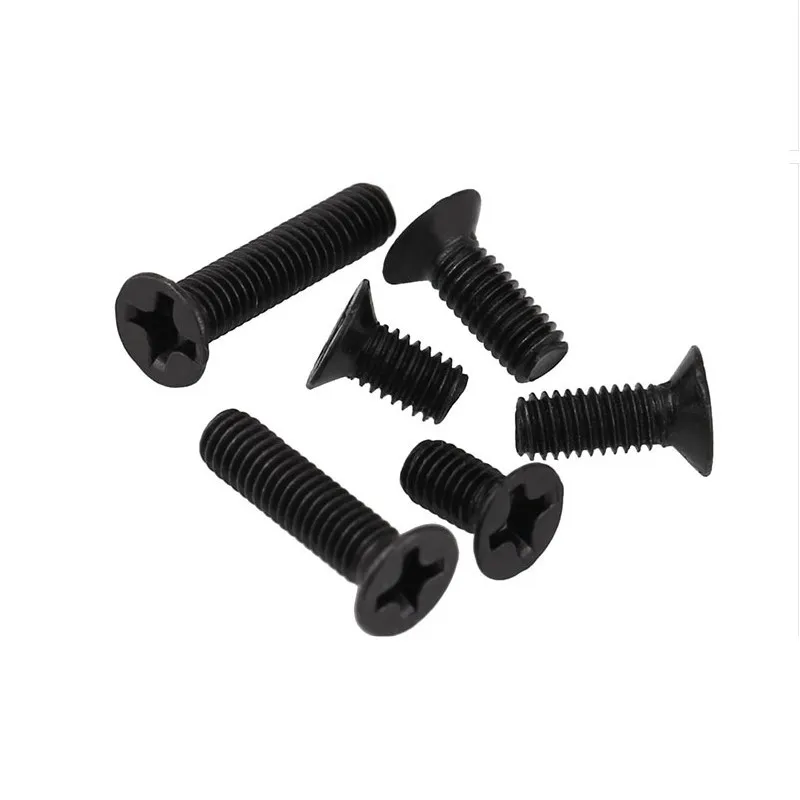 Phillips Винты M2/M2.5/M3/M4* 3/4/5/6/8/10/12/16/20/30 мм Крест плоский/подъемный полукруглой потайной головкой для измерения резьбы крепежный винт черный готовые болт