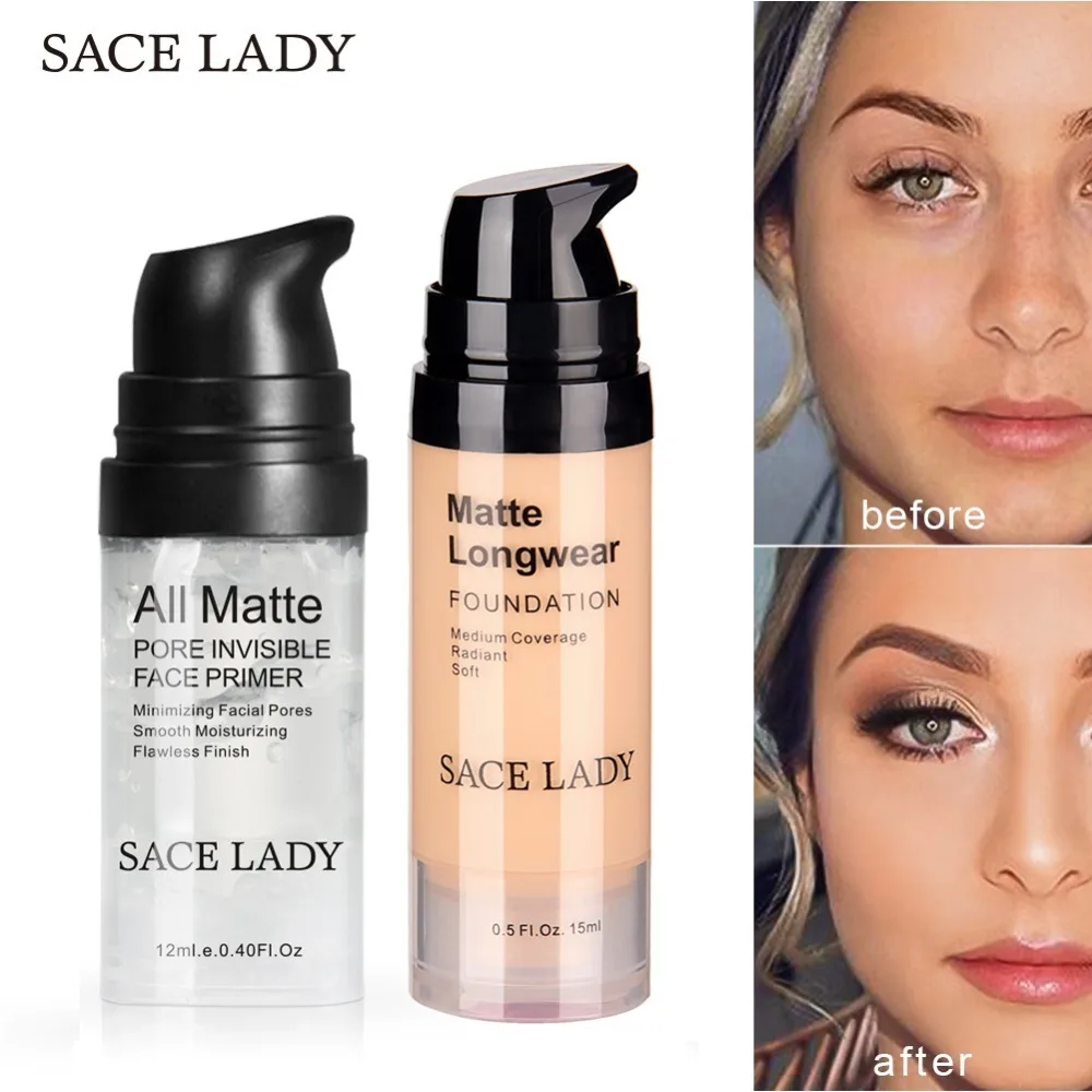 Матирующая База под макияж Sace Lady невидимая матовая база Жидкая основа для