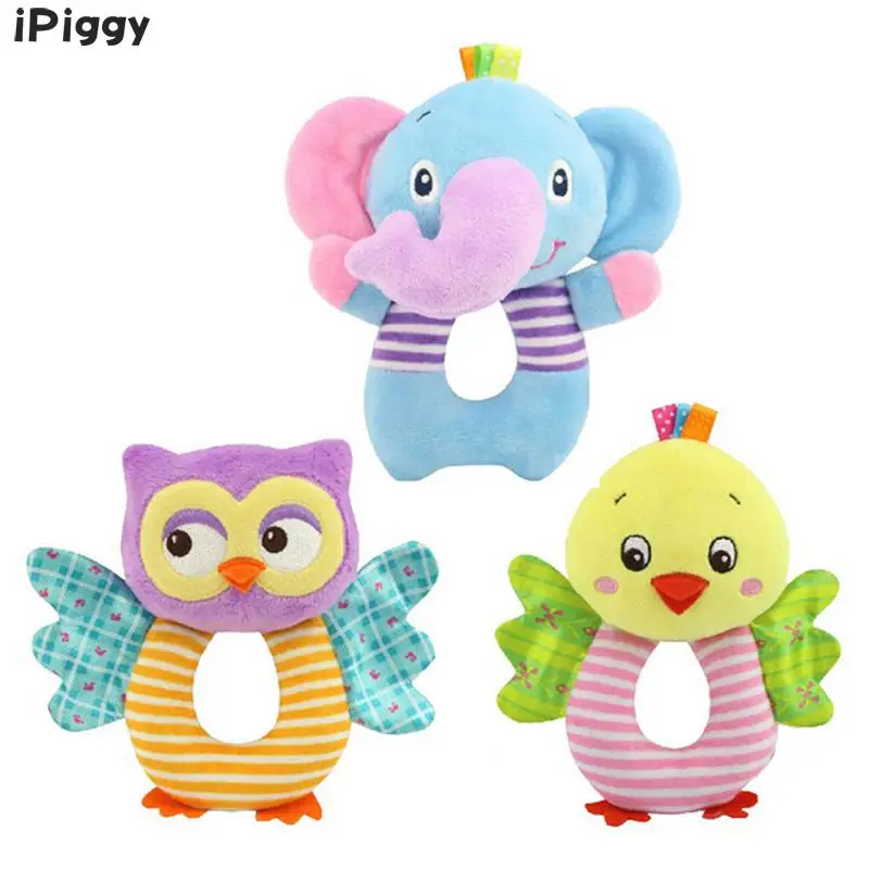 IPiggy детские игрушки для новорожденных Мультяшные животные Сова/слон погремушки