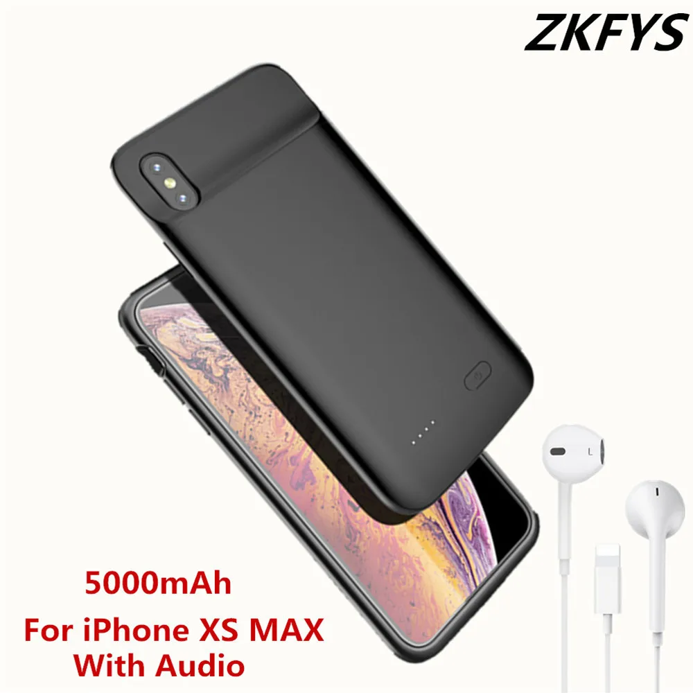

ZKFYS 5000mAh External Battery Charger Cases For iPhone XS Max Battery Case Portable Power Bank Cover Battery Charging Case
