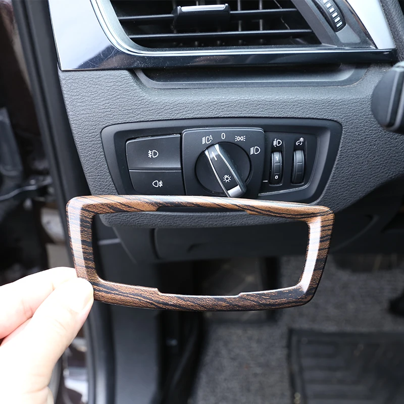 For BMW X1 F48 2016-2019 X2 F47 2018 ABS Pine Wood Grain Head light Headlight Switch Button Cover Trim Car Accessories | Автомобили и