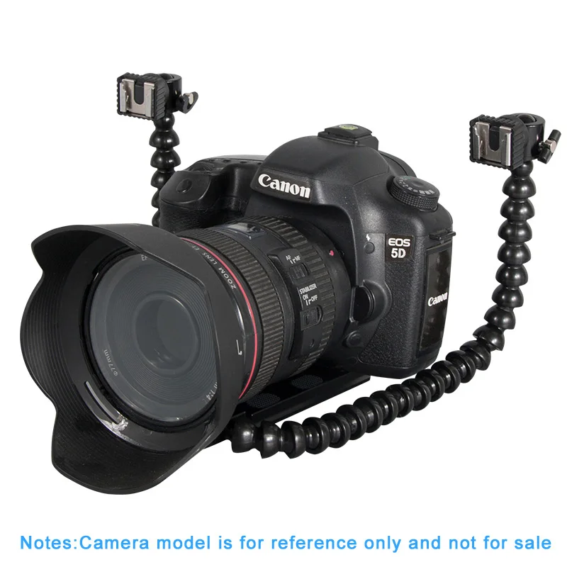 Double arm bracket Гибкий Кронштейн Гибкий Светильник-подставка для вспышки dslr камера кронштейн для вспышки адаптер крепление Горячий башмак держатель для вспышки светодиодный фонарик - Цвет: Double arm bracket