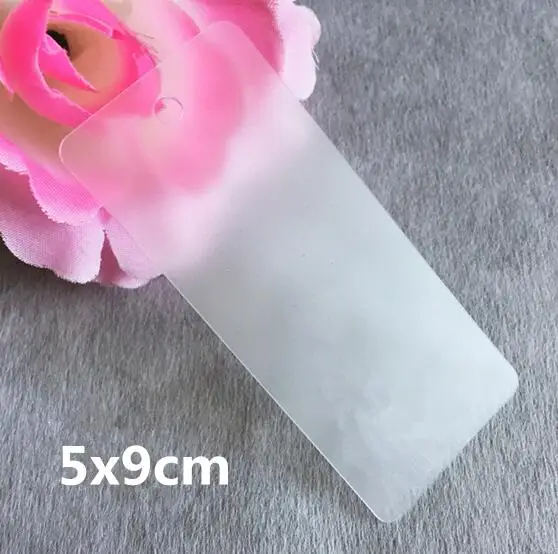 5x9cm 50 шт./лот, 2 размера, уплотненные ПВХ матовые полупрозрачные бирки для одежды, обуви, сумок, этикетки, Подарочные бирки 5x9 см, 4x7 см - Цвет: 5x9cm