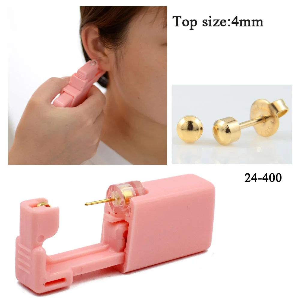 4mm round 6 шт 24K позолоченные дельфины одноразовые безопасные пирсинг для ушей стерильные пирсинг 316L стальные серьги-гвоздики ювелирные изделия - Окраска металла: 4mm round