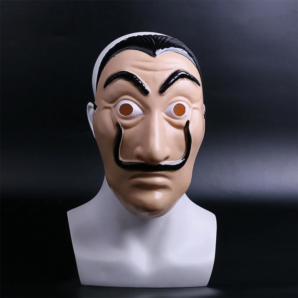 La Casa De Papel маска Salvador Dali латексная для косплея Хэллоуин реалистичный костюм