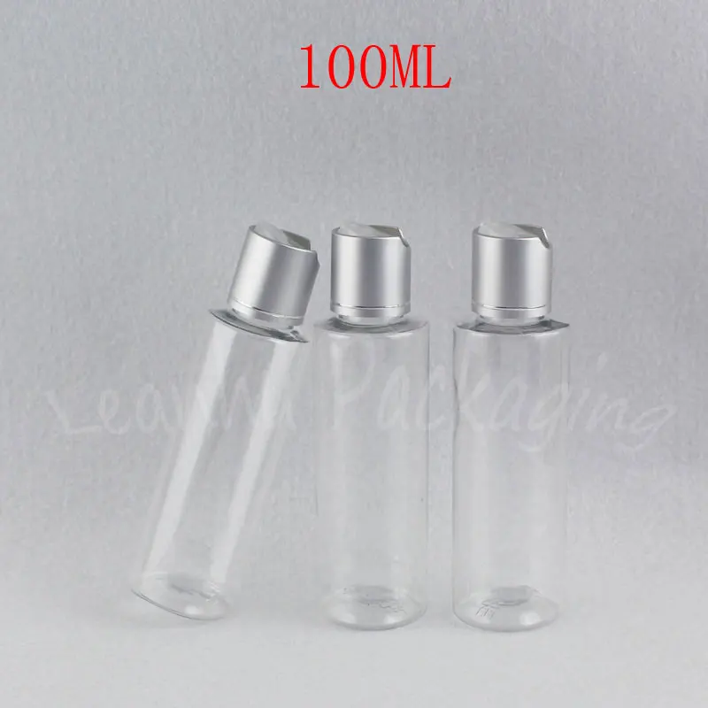 100ML Transparent Flat Shoulder Plastic Bottle , 100CC Shampoo / Lotion Sub-bottling , Empty Cosmetic Container ( 50 PC/Lot )