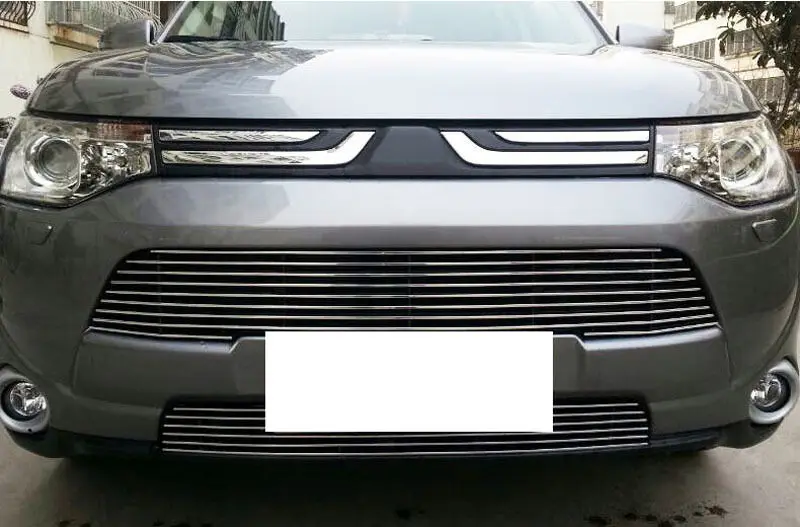 Верхний + нижний гриль обложки планки Алюминий для Mitsubishi Outlander 2013-2015 | Автомобили и
