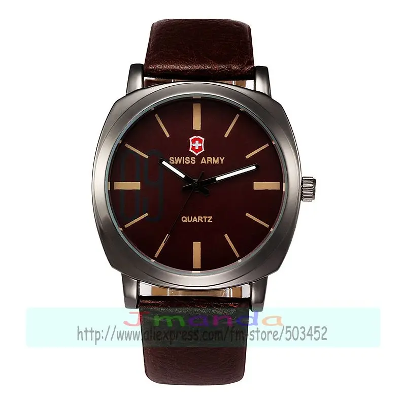 100 шт/партия модные квадратные мужские часы с кожаным ремешком армейские