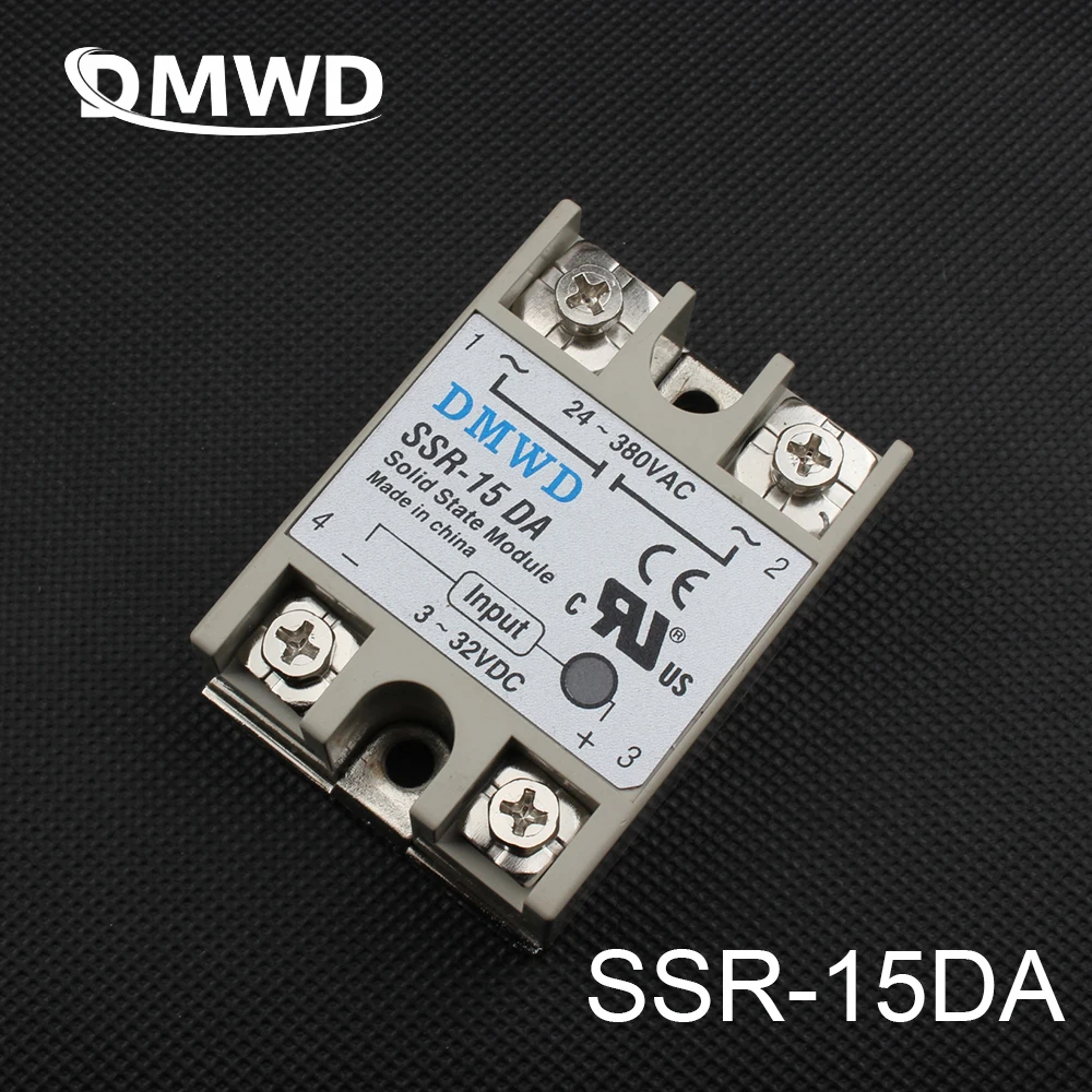 Твердотельные реле DMWD, 1 шт., бесплатная доставка, SSR-15DA, 15 А, 3-32 В постоянного тока на 24-380 В переменного тока, SSR, 15DA, реле высокого качества