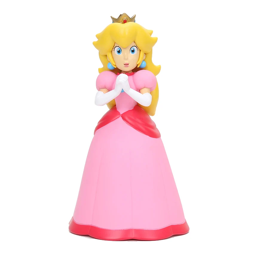 Peach 13cm 12 см Super Mario Bros Марио Йоши Луиджи огненный Mario Maker Bowser Wario Peach ПВХ экшн-Коллекция Модель игрушки куклы - Цвет: Peach 13cm