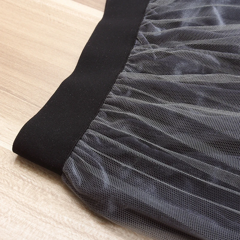 Летняя плиссированная юбка для женщин однотонная газовая Лоскутная узкая макси