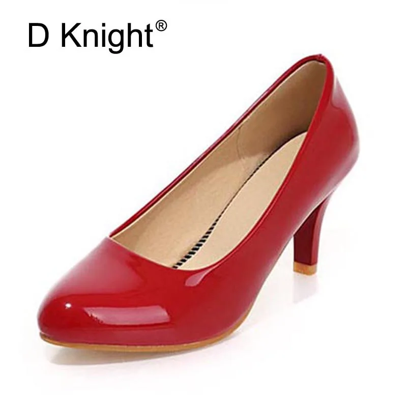 Модные женские туфли лодочки из лакированной кожи с закрытым носком без застежки