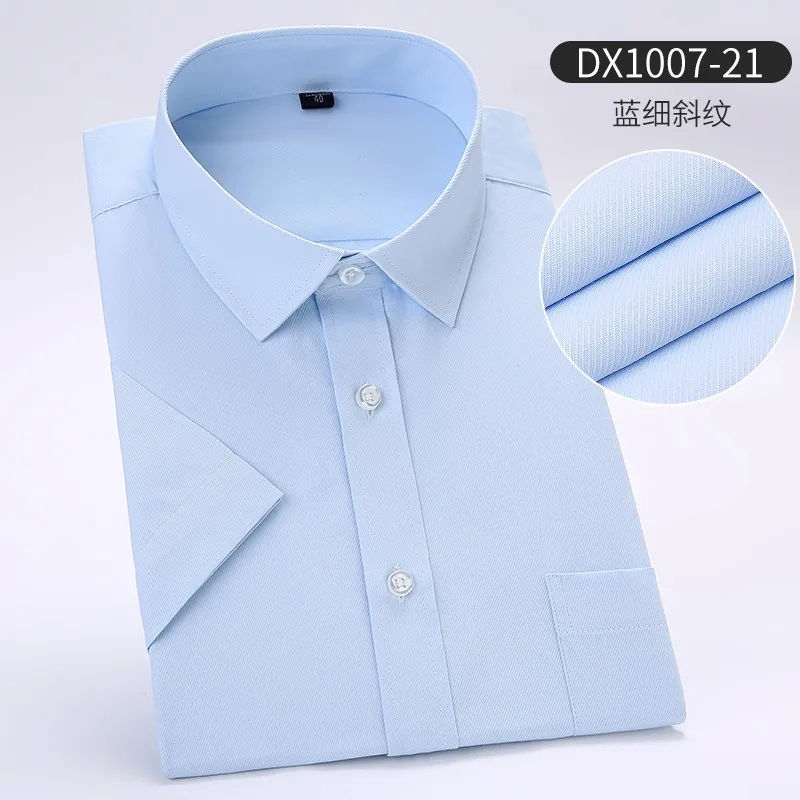 Большие размеры 8XL 7XL 6XL 5XL 4XL летние мужские рубашки с коротким рукавом однотонные повседневные рубашки зеленый тонкий твил Рабочая Мужская блузка - Цвет: D1007 21