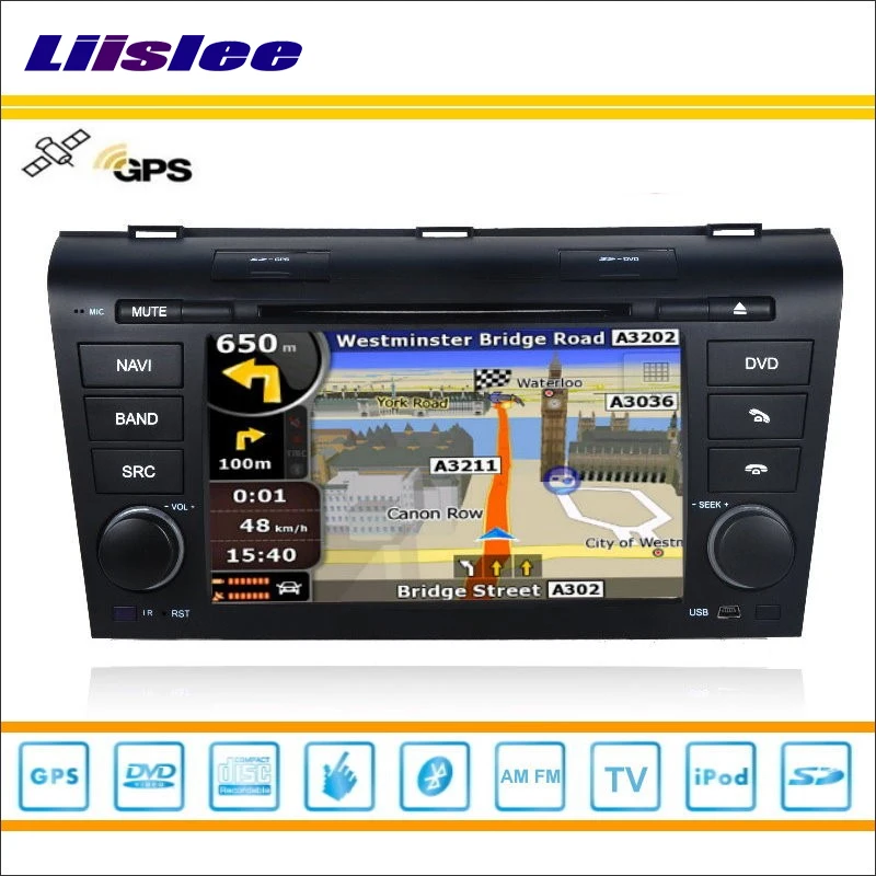 Liislee автомобильный Радио стерео dvd-плеер gps Navi навигация для Mazda Axela 2003~ 2009 iPod USB Bluetooth HD экран мультимедийная система