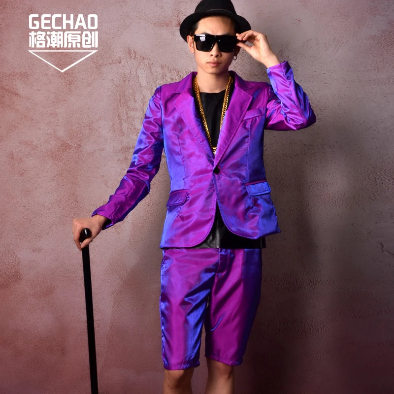 Женский новый ночной клуб мужская мода певец DS DJ фиолетовый ослепительный