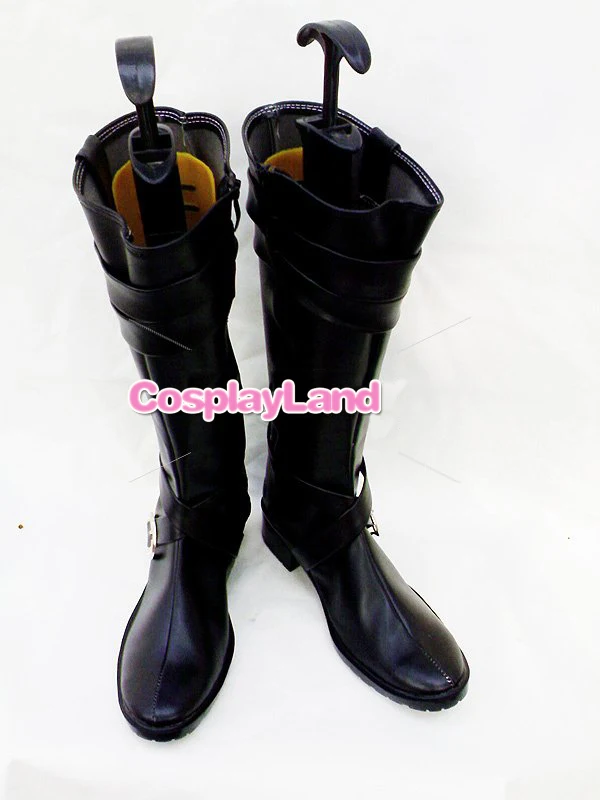 Hitman Reborn Chrome Dokuro Black Cosplay Boots Shoes Anime Party Custom Made for Adult Men | Тематическая одежда и
