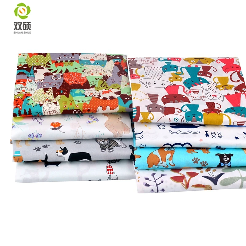 Shuanshuo мультфильм Лоскутная Ткань хлопок ткань ручной работы DIY лоскутное шитье Детские и Детские простыни 40*50 см 8 шт./лот