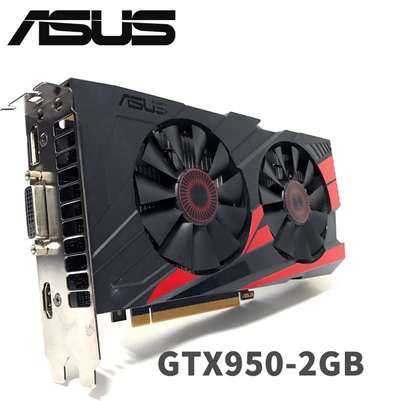 Asus GTX-950-OC-2GB GT950 GTX950 2G D5 DDR5 128 Bit nVIDIA видеокарты PCI Express 3,0 компьютерные видеокарты Настольный ПК 950