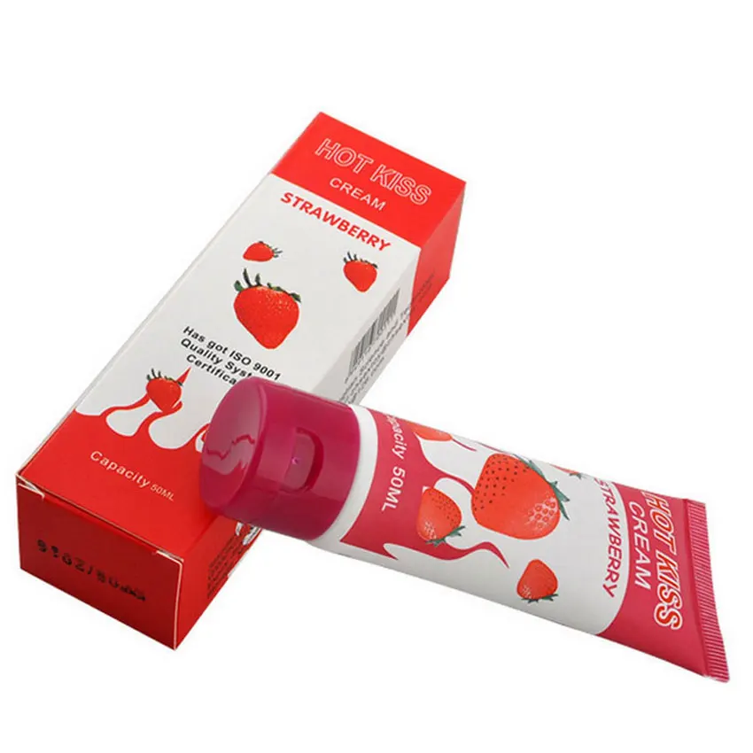Съедобное фруктовое масло Love Kiss со вкусом клубники смазка для секса анального