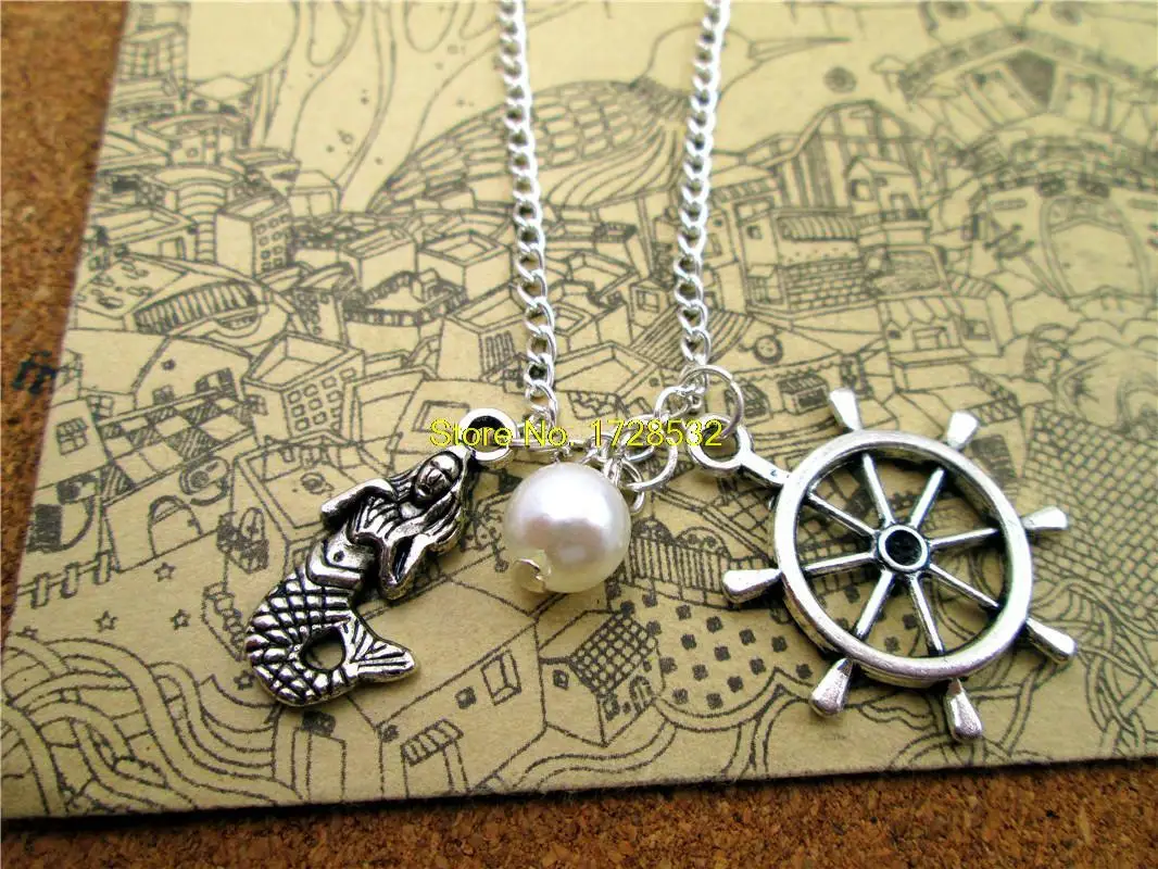 Модное ожерелье русалки 3 шт./лот Пляжное с морской русалочкой подвеской в виде