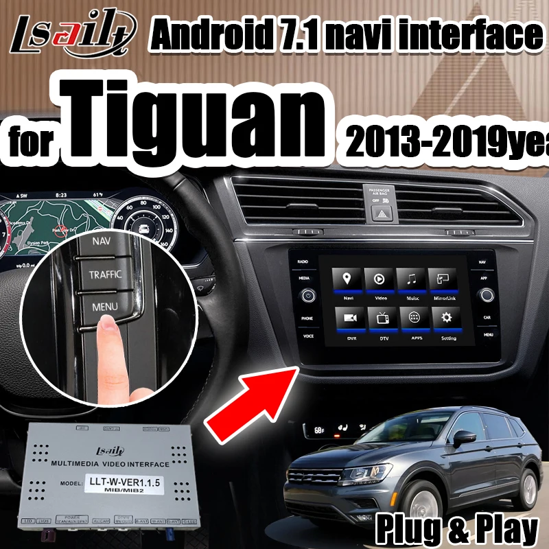 Plug& Play Android 7,1 gps навигационная коробка для Tiguan/Atlas/Seat/skoda-19 лет видео интерфейс с ROM32G, ram 3g