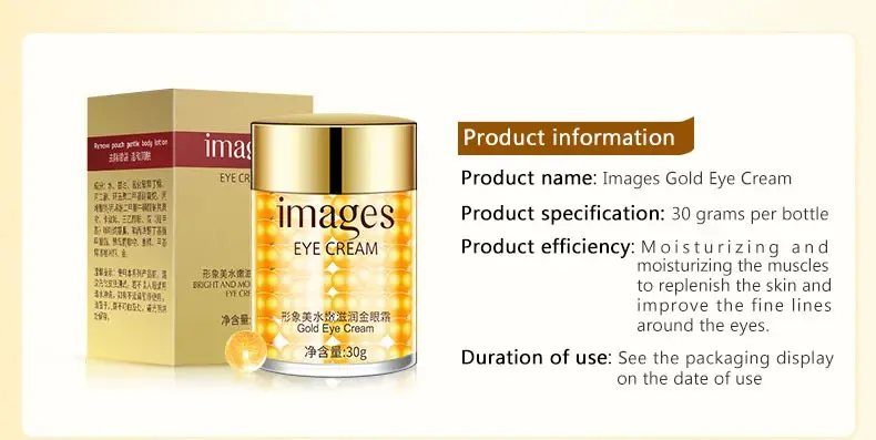 OneSping Snail Cream Nourishing Anti Wrinkle+Gold Eye Cream Removal Dark Circles Eye Bag Repair Moisturizing Faical Skin Care
