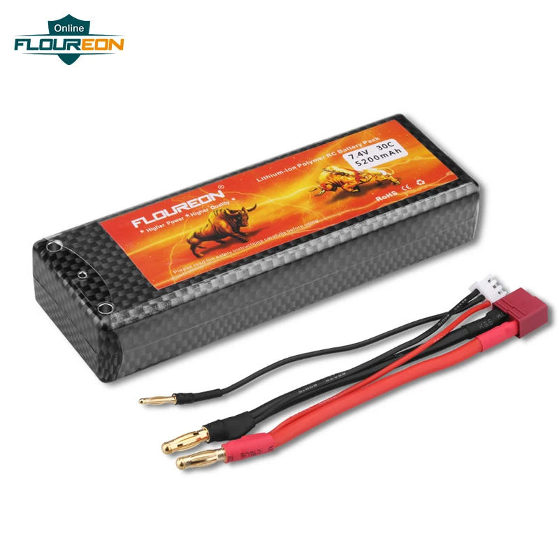 Floureon 2S 7 4 V 5200mAh 30C с Dean T Plug Lipo аккумулятор для RC Evader BX Car грузовик Truggy самолет БПЛА