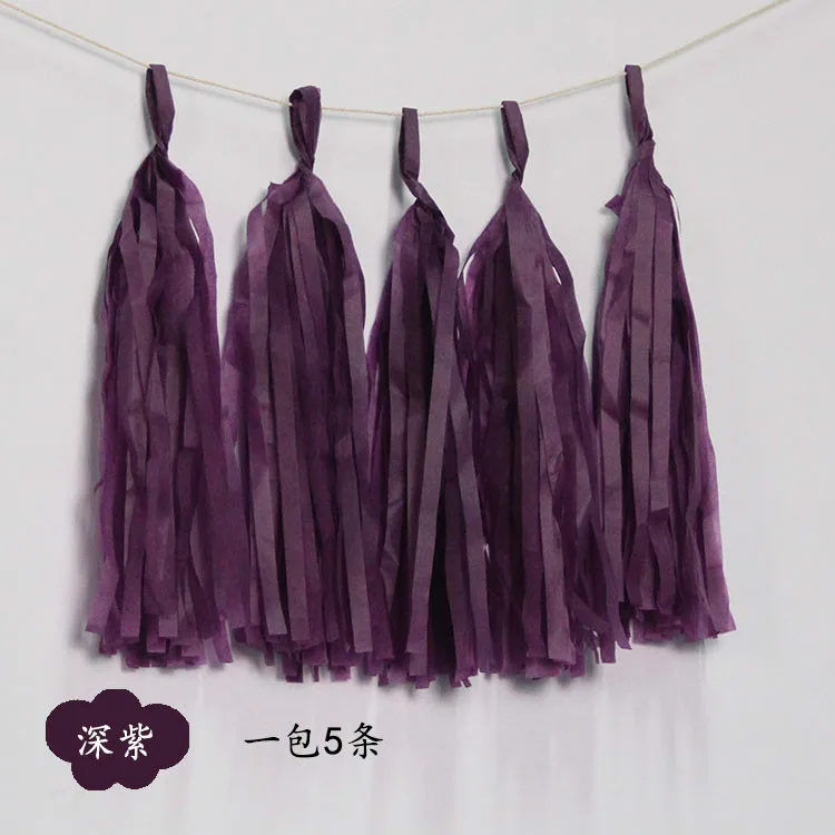deep purple tassel Прозрачные бумажные шары с кисточками для дня рождения, свадьбы, вечеринки, декоративные воздушные шары, вечерние украшения на Рождество, год - Цвет: deep purple tassel