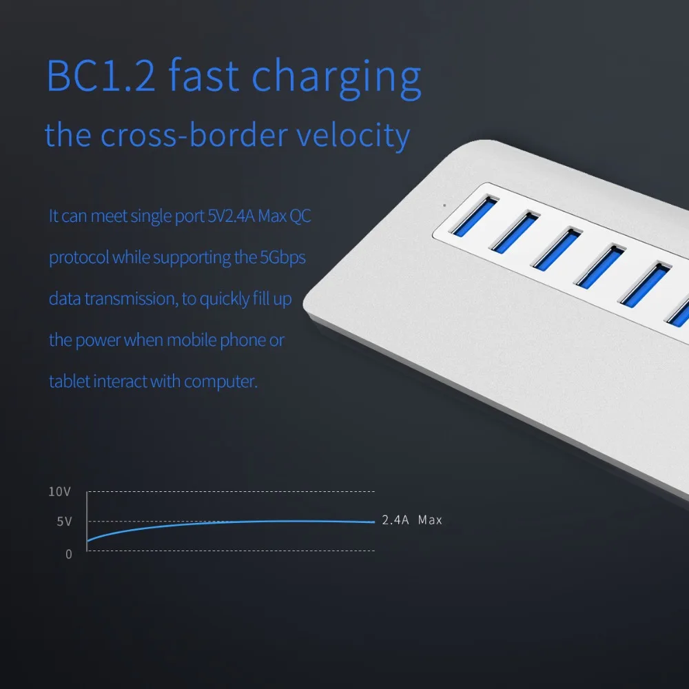 ORICO алюминиевый 10 портовый usb концентратор 3 0 Mac Дизайн Высокоскоростной