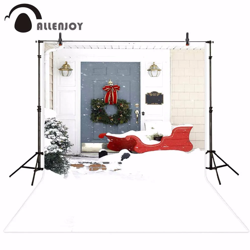 Фон для фотосъемки Allenjoy с изображением снегопада рождественской уличной сцены