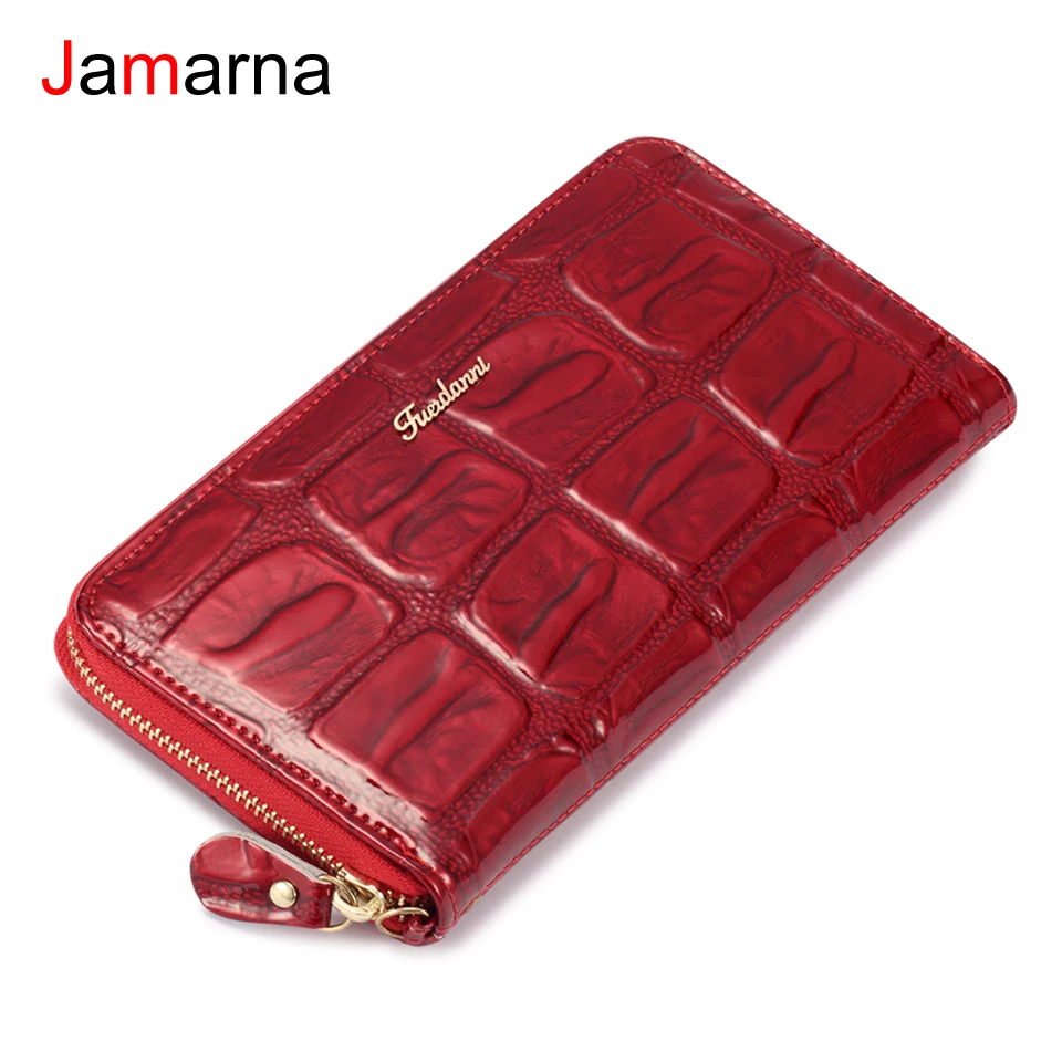 Jamarna кошелек женский из натуральной кожи женские кошельки на молнии красный