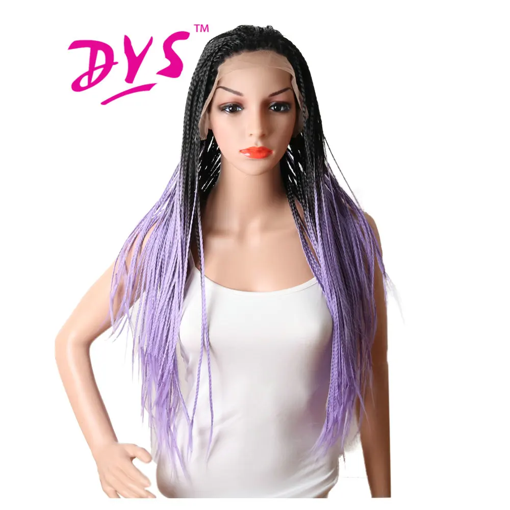 Deyngs Ombre Braid прямые Синтетические волосы на кружеве Искусственные парики для