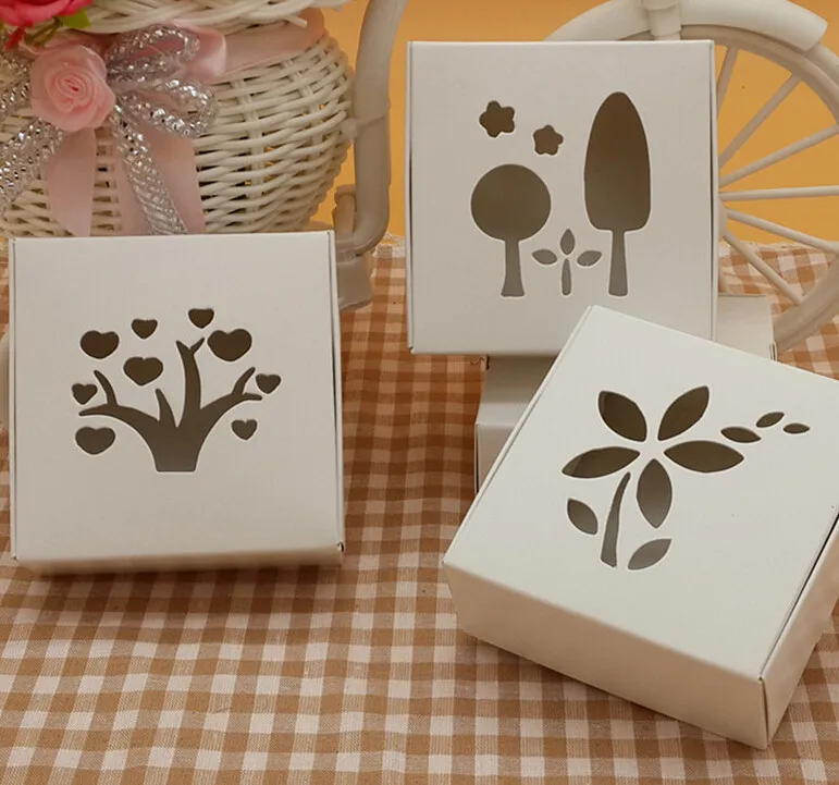 Белая крафт-бумага на заказ свадебный подарок упаковочная коробка из