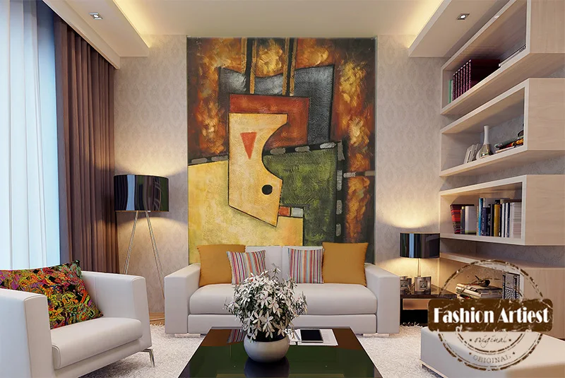 Абстрактная картина маслом на заказ Настенные обои деревянный квадратный фон