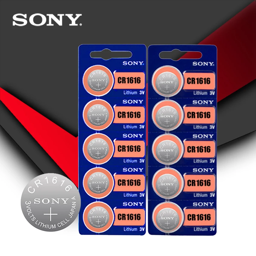 10 шт. Sony 100% оригинальный CR1616 кнопочный Аккумулятор для часов Автомобильный