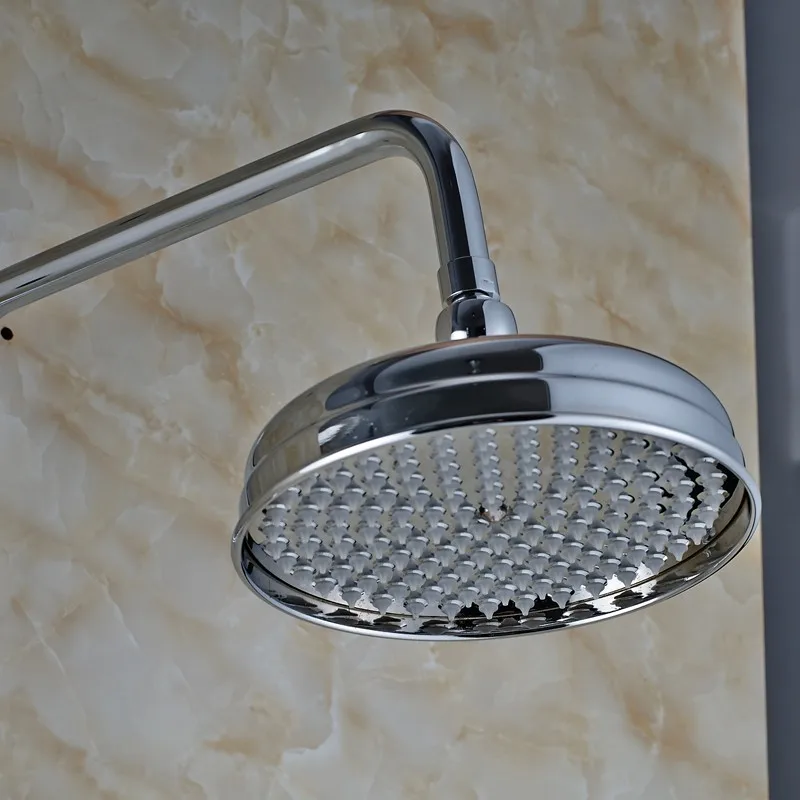 Смеситель для душа из хромированной латуни с двойными ручками и латунными