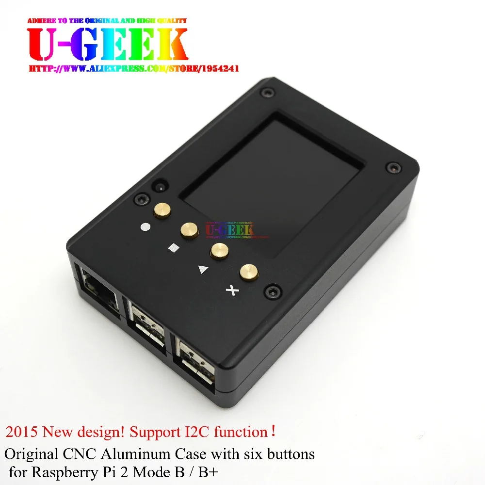 Поддержка I2C! Raspberry Pi 3 model b 2B 3B+ 4B металлический портативный комплект-чехол из алюминиевого сплава+ экран 2,2 дюйма+ винт
