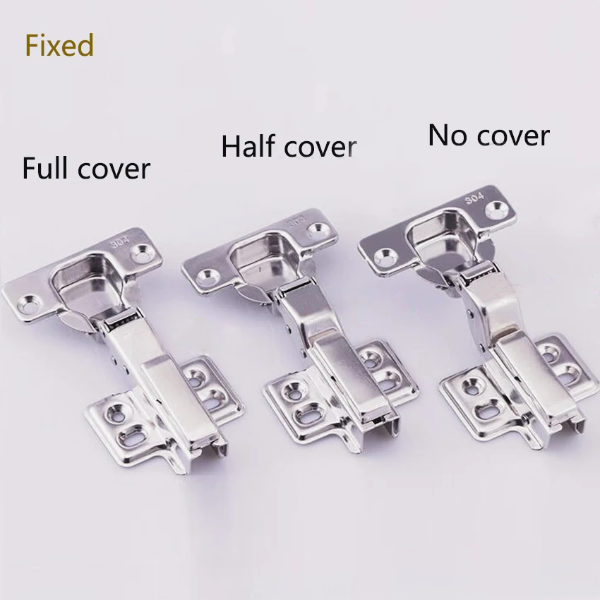 1pcs 304 stainless steel furniture hinge soft close Brass buffer hydraulic full overlay | Обустройство дома