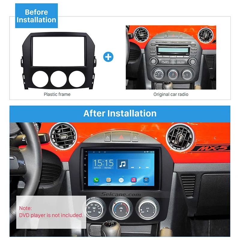 Seicane 2Din Автомобильная Радио фасция рамка панель для Mazda MX-5 2009 установка приборной
