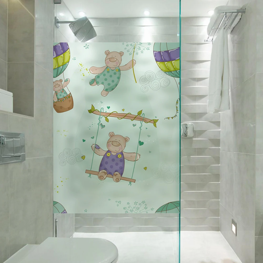 Дикор корейский стиль медведь окна декоративные фильмы мультфильм для детской