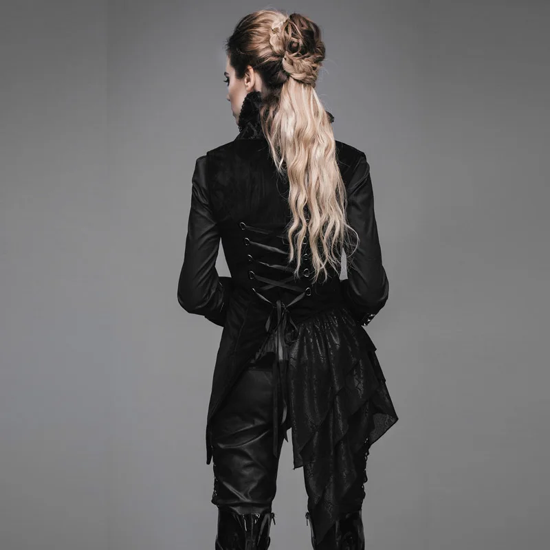Женский бандажный жилет в стиле панк Классический ассиметричный стимпанк |