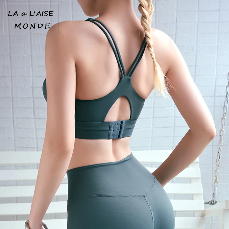 

Woman Sexy Push Up Sports Bra Top Gym Brassiere Sport Femme Fitness Tops For Women Active Wear High Impact Sport Bra