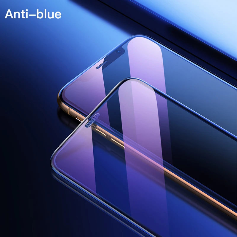 Anti Blue Baseus 0,3 мм Пыленепроницаемая Защитная пленка для iPhone Xs Max Xr X S R с мягким краем защитная пленка из закаленного стекла для iPhone Xsmax Xs - Цвет: Anti Blue