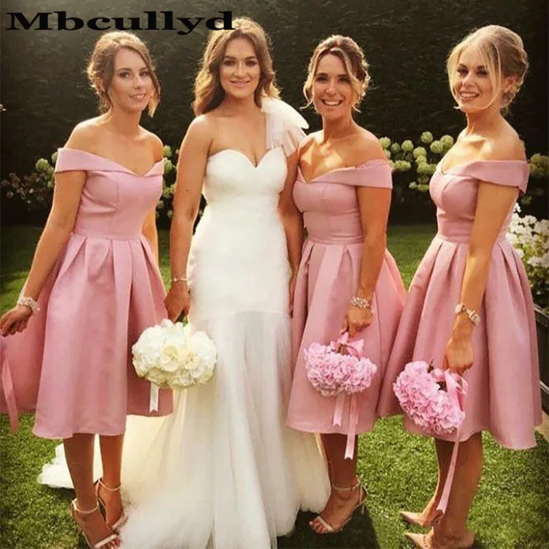 Mbcully платья для вечеринки 2020 розовые короткие подружки невесты с открытыми