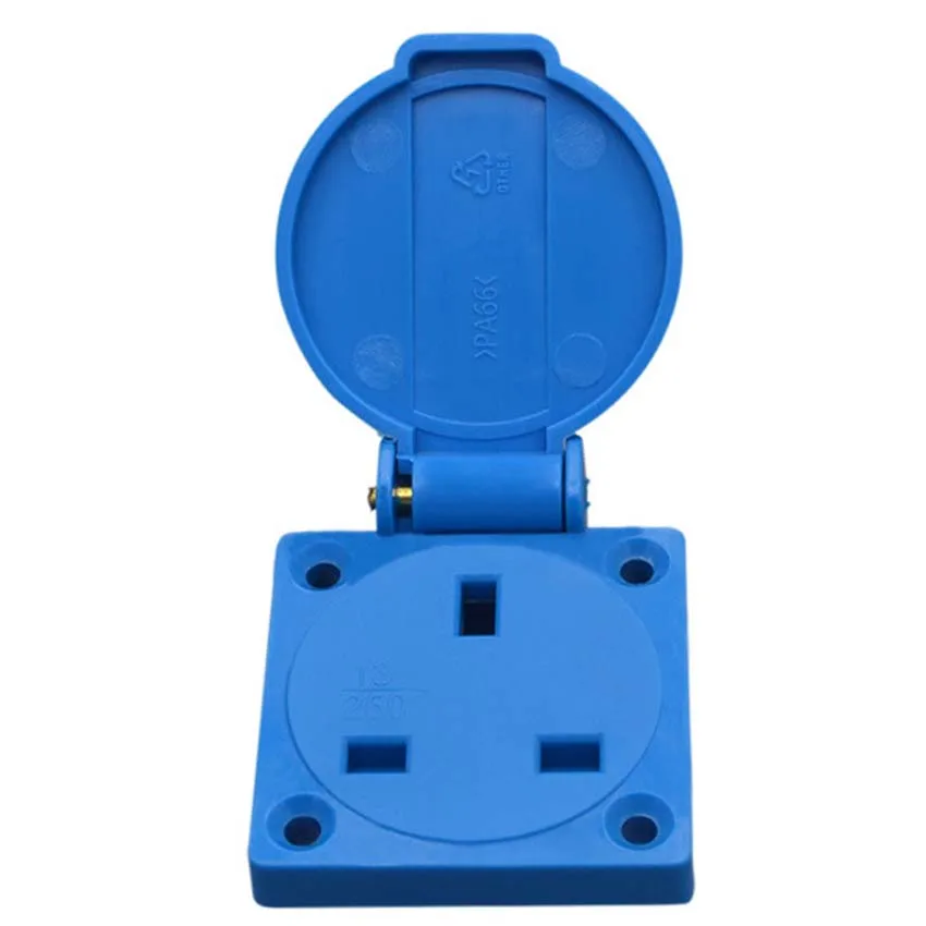 Великобритания Черный Синий 13A 250V IP44 UK многофункциональный 2P + E уличная