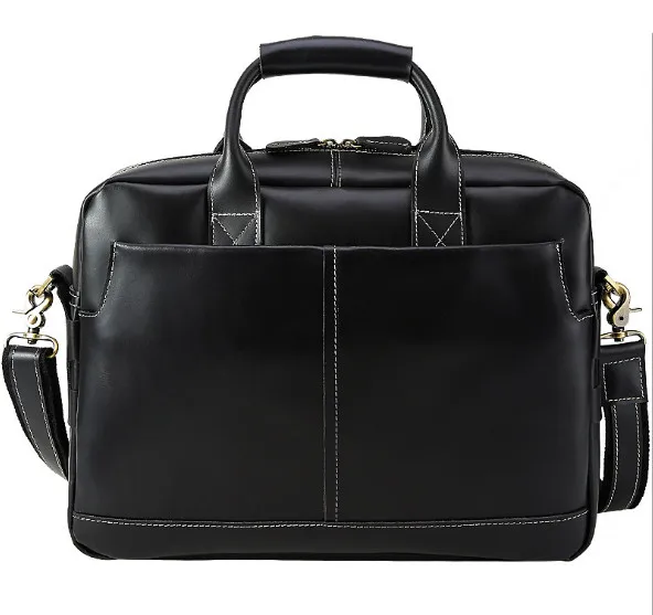 Men's Crazy Genuine leather briefcase male Vintage 15.6 inch Laptop shoulder Messenger bag men large capacity Business handbags